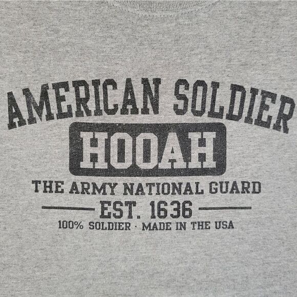 Gildan Activewear Men's Gray Crewneck Army National Guard Graphic T-Shirt - Picture 7 of 11